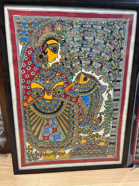 Hand made maithila madhubani wall framed painting Mithila Gram