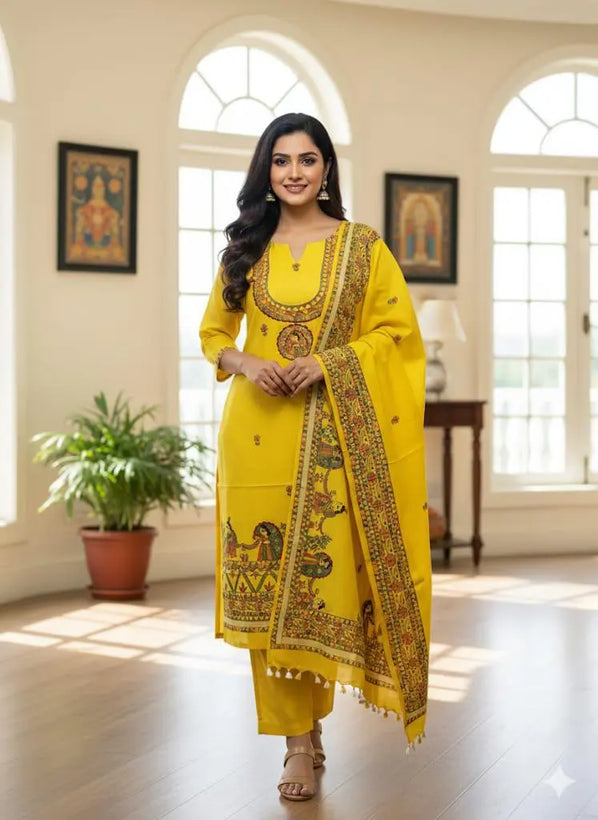 Hand-Painted Unstiched Kurtis