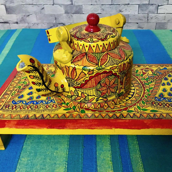 Hand Painted Decorative Kettle Mithila Gram