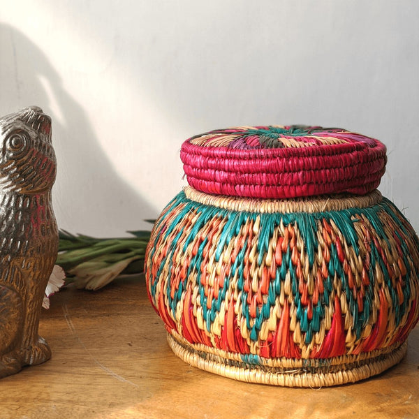 Handcrafted Sikki Grass Storage