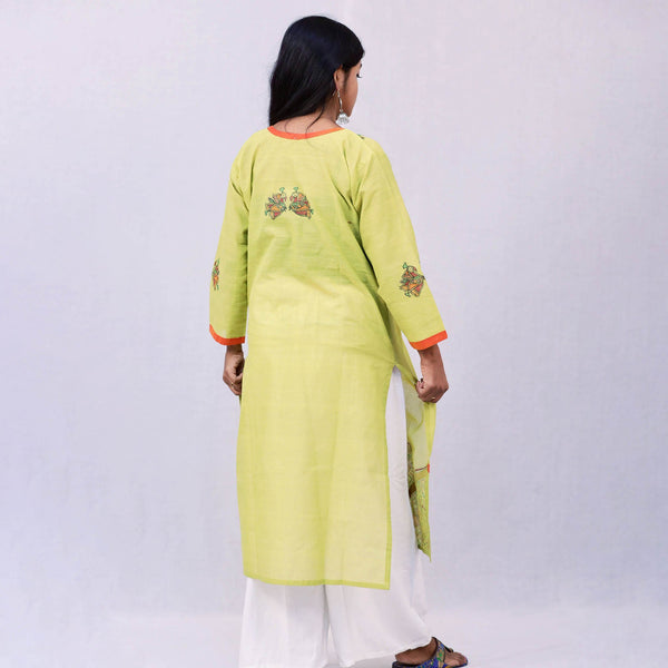 Handpainted Cotton Kurti Mithila Gram