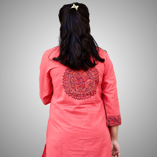 Handpainted Cotton Kurti Mithila Gram