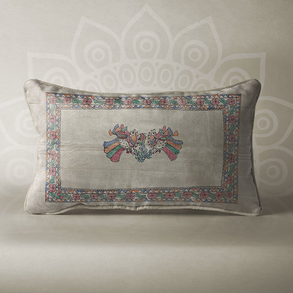 Handpainted Fish Double Bedsheet with Pillow Cover Mithila Gram