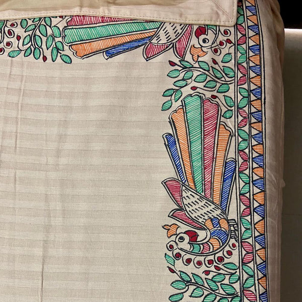 Madhubani Painting Double Bedsheet