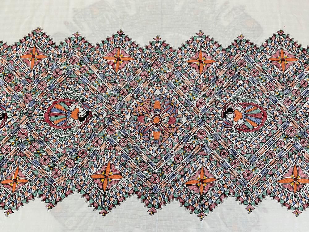 Madhubani Painting Double Bedsheet Mithila Gram