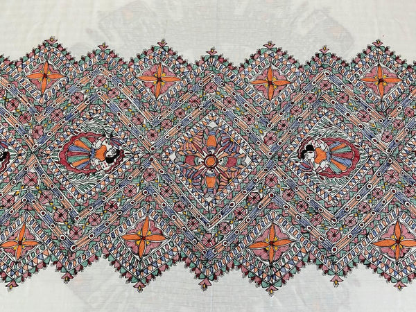 Madhubani Painting Double Bedsheet Mithila Gram