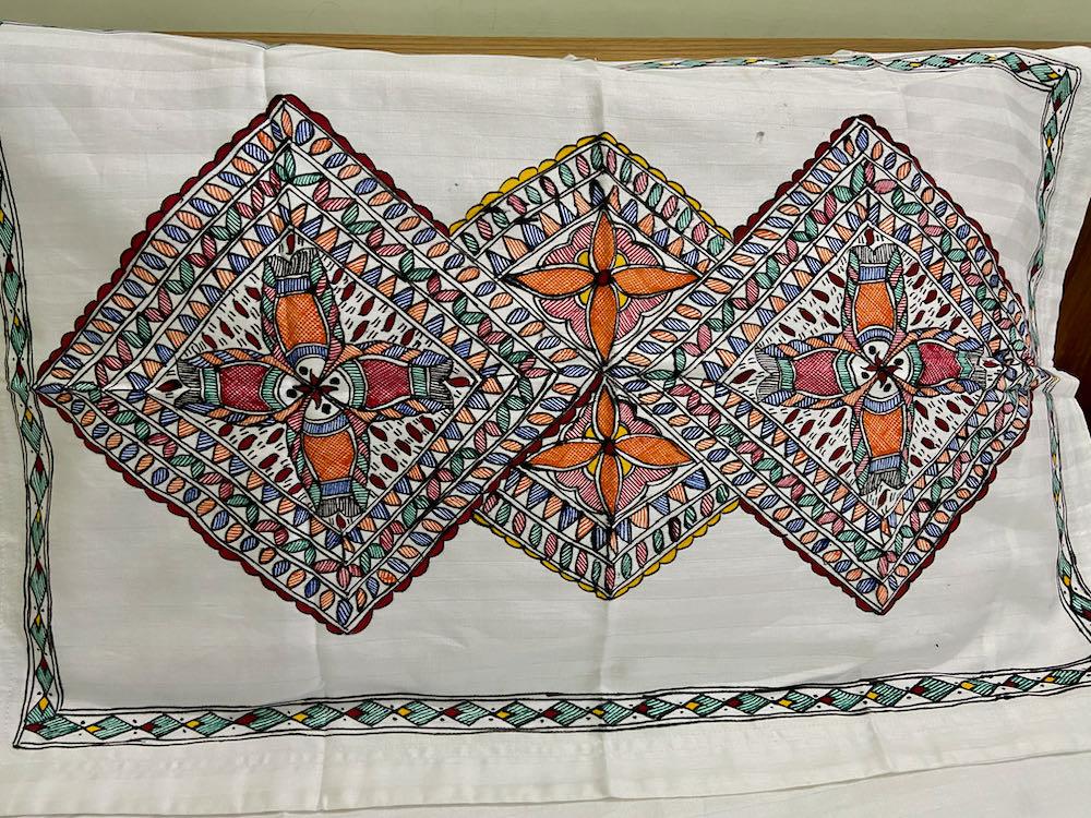 Madhubani Painting Double Bedsheet Mithila Gram