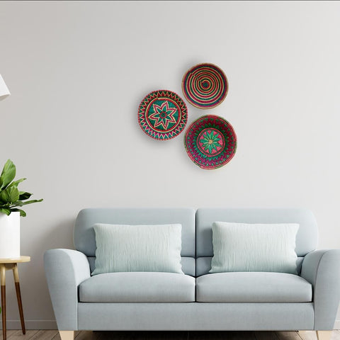 Sikki Grass Wall Decor ( Set of 3 ) Mithila Gram